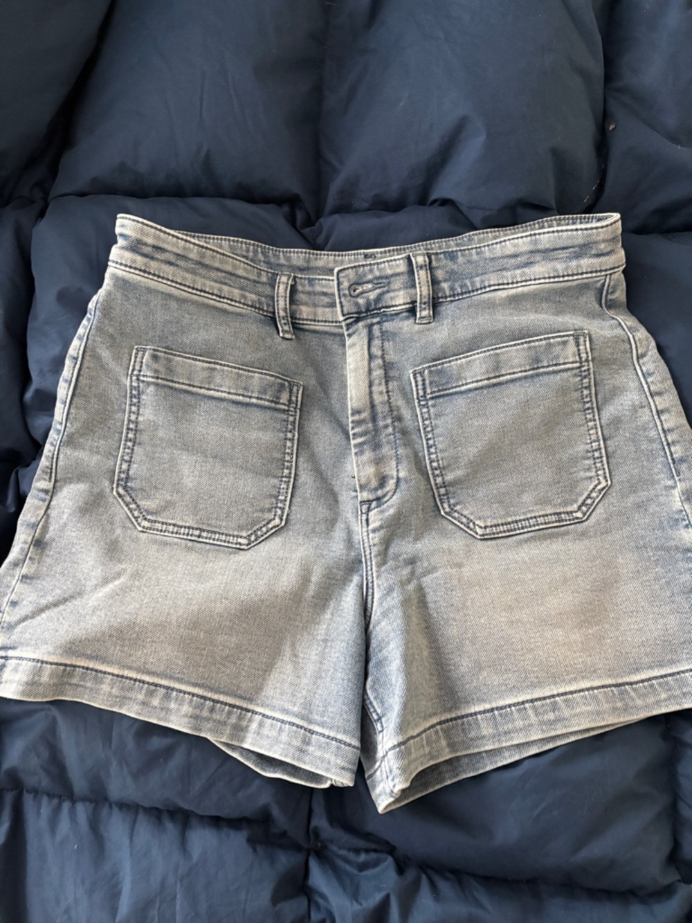 Faherty Light Gray-Blue Denim Shorts
